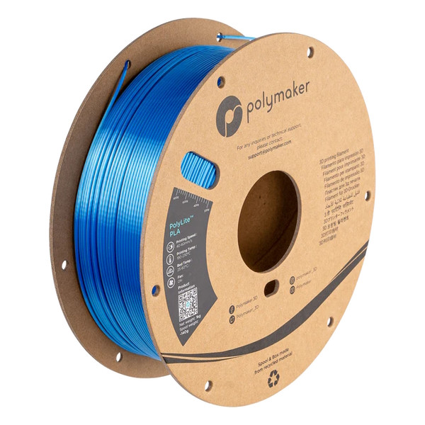 Polymaker PolyLite Dual Silk PLA filament 1.75 mm Beluga Silver-Blue 1 kg PA03024 DFP14334 - 1