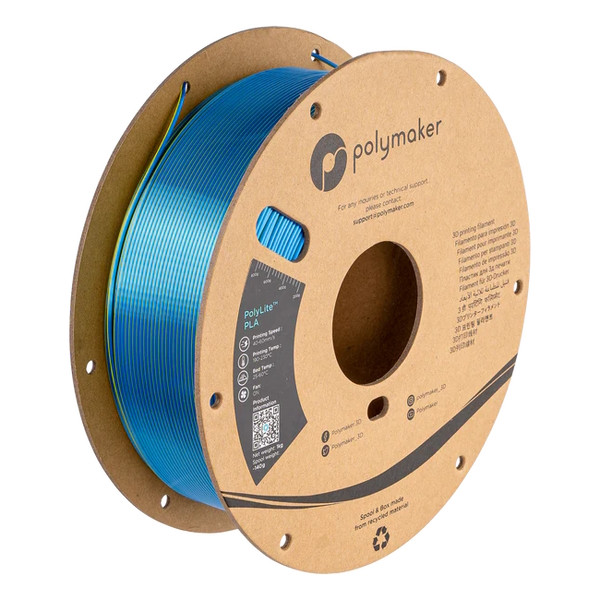 Polymaker PolyLite Dual Silk PLA filament 1.75 mm Chameleon Yellow-Blue 1 kg PA03026 DFP14335 - 1
