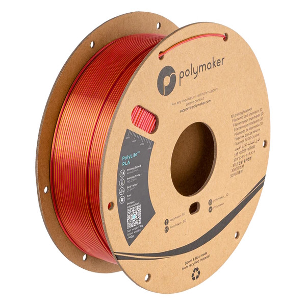 Polymaker PolyLite Dual Silk PLA filament 1.75 mm Sunset Gold-Red 1 kg PA03030 DFP14338 - 1