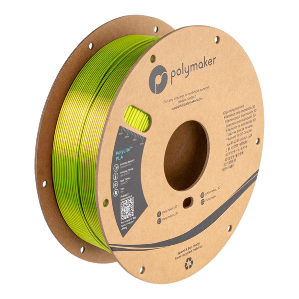 Polymaker PolyLite Dual Silk PLA filament 1.75mm Aubergine Lime-Magenta 1 kg PA03022 DFP14332 - 1