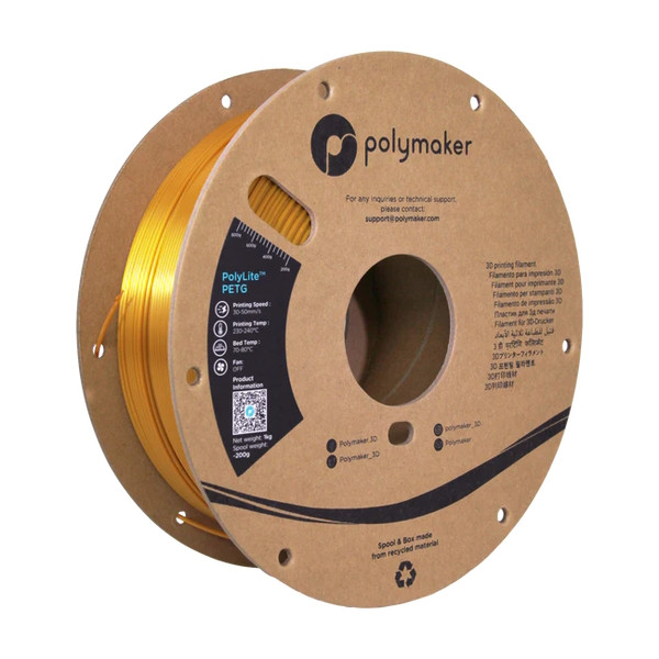 Polymaker PolyLite PETG filament 1.75 mm Gold 1 kg PB01013 DFP14296 - 1