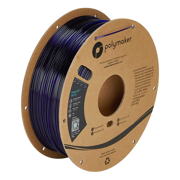 Polymaker PolyLite PETG filament 1.75 mm Translucent Blue 1 kg PB01032 DFP14295 - 1