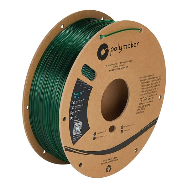 Polymaker PolyLite PETG filament 1.75 mm Translucent Green 1 kg PB01033 DFP14293 - 1