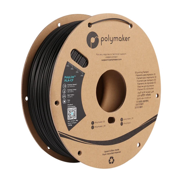 Polymaker PolyLite PLA-CF filament 1.75 mm Black 1 kg PA10001 DFP14321 - 1