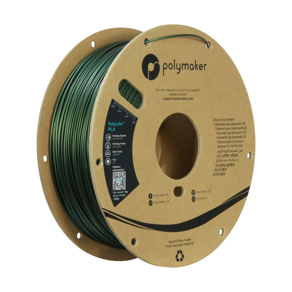 Polymaker PolyLite PLA Sparkle filament 1.75 mm Dark Green 1 kg PA02027 DFP14319 - 1