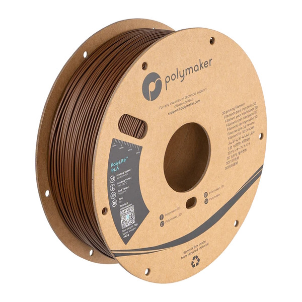 Polymaker PolyLite PLA filament 1.75 mm Brown 1 kg PA02052 DFP14307 - 1