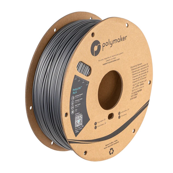 Polymaker PolyLite PLA filament 1.75mm Steel Gray 1 kg PA02065 DFP14301 - 1