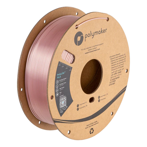 Polymaker PolyLite Silk PLA filament 1.75 mm Rose Gold 1 kg PA03020 DFP14331 - 1