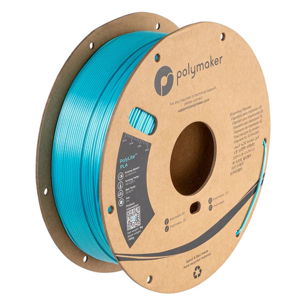 Polymaker PolyLite Silk PLA filament 1.75mm Light Blue 1 kg PA03021 DFP14329 - 1