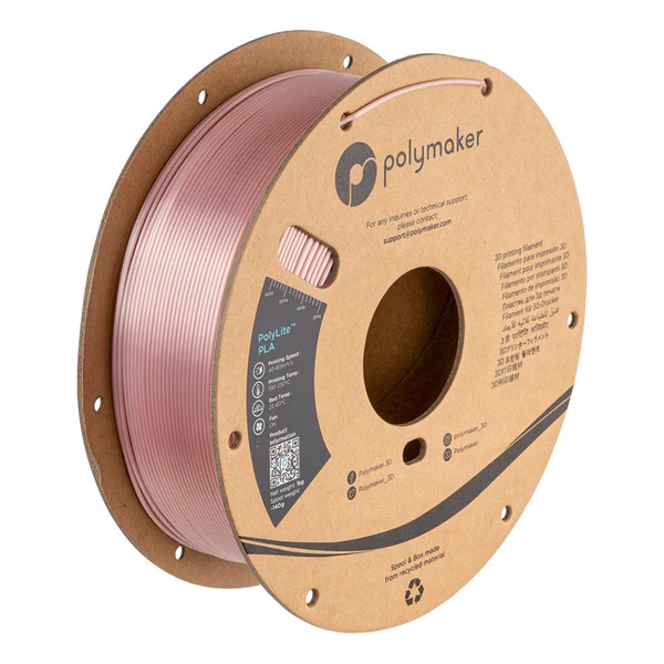 Polymaker PolyLite Silk PLA filament 1.75mm Rose Gold 1 kg PA03020 DFP14331 - 1