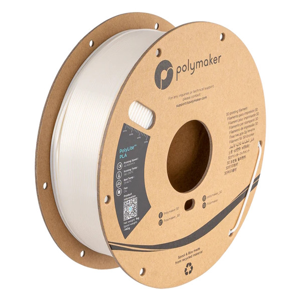 Polymaker PolyLite Silk PLA filament 1.75mm White 1 kg PA03010 DFP14323 - 1