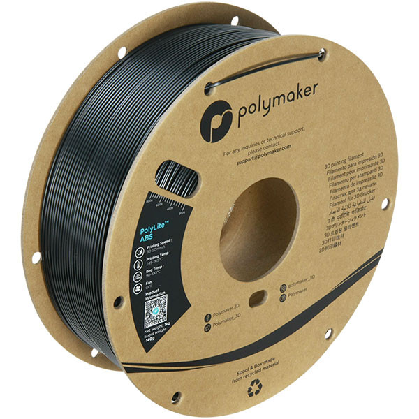 Polymaker PolyLite black ABS filament 1.75mm, 1kg DFP14046 - 1