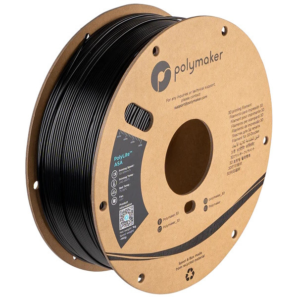Polymaker PolyLite black ASA filament 1.75mm, 1kg 70195 PF01001 PM70195 DFP14054 - 1