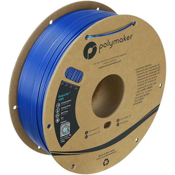 Polymaker PolyLite blue ABS filament 1.75mm, 1kg 70639 PE01007 PM70639 DFP14034 - 1