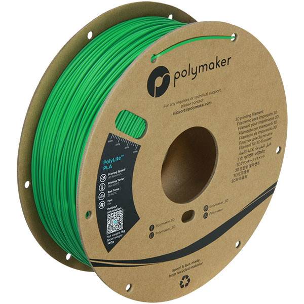 Polymaker PolyLite green PLA filament 1.75mm, 1kg DFP14066 - 1