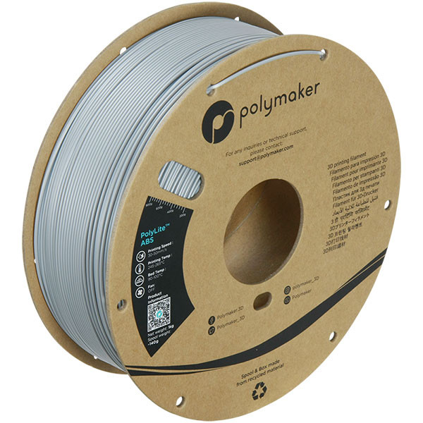 Polymaker PolyLite grey ABS filament 1,75mm 1kg DFP14038 - 1
