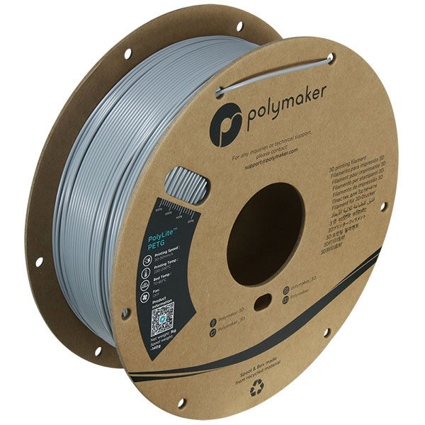 Polymaker PolyLite grey PETG filament 1.75mm, 1kg 70647 PB01003 PM70647 DFP14201 - 1