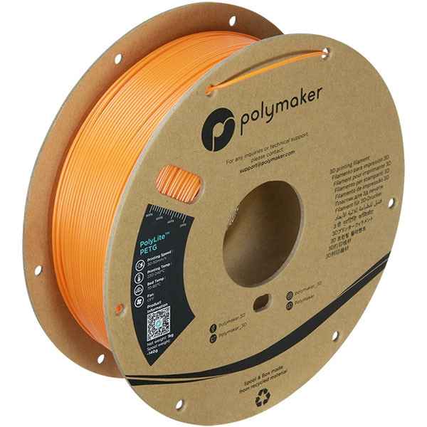 Polymaker PolyLite orange PETG filament 1.75mm, 1kg DFP14202 - 1