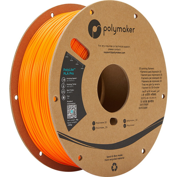 Polymaker PolyLite orange PLA Pro filament 1.75mm, 1kg PA07010 DFP14260 - 1