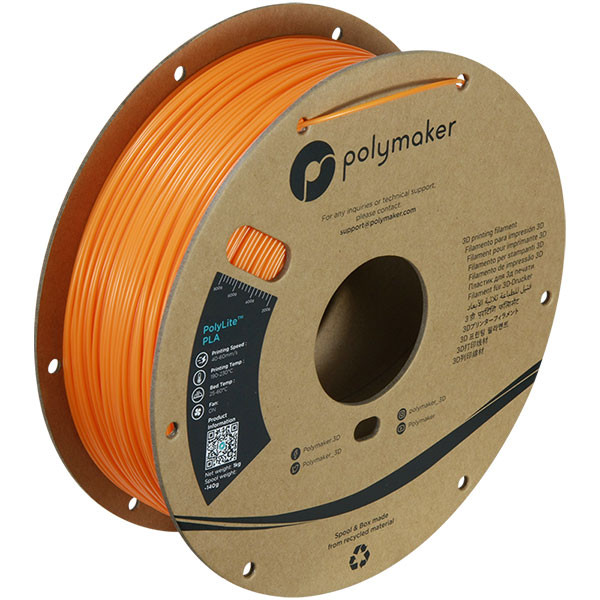 Polymaker PolyLite orange PLA filament 1.75mm, 1kg DFP14070 - 1
