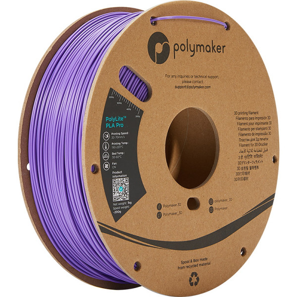 Polymaker PolyLite purple PLA Pro filament 1.75mm, 1kg PA07011 DFP14261 - 1