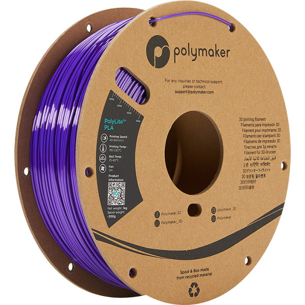 Polymaker PolyLite purple silk PLA filament 1.75mm, 1kg PA03007 DFP14270 - 1