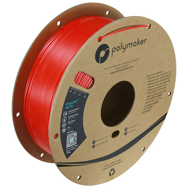 Polymaker PolyLite red PETG filament 1.75mm, 1kg 70643 PB01004 PM70643 DFP14206 - 1