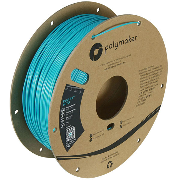 Polymaker PolyLite turquoise PETG filament 1.75mm, 1kg 70125 PB01010 PM70125 DFP14208 - 1