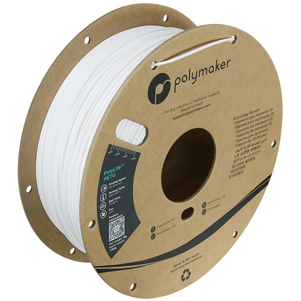 Polymaker PolyLite white PETG filament 1.75mm, 1kg 70633 PB01002 PM70633 DFP14212 - 1