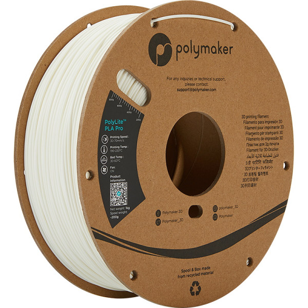 Polymaker PolyLite white PLA Pro filament 1.75mm, 1kg DFP14251 - 1