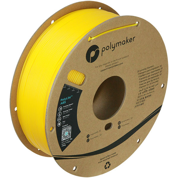 Polymaker PolyLite yellow ABS filament 1.75mm, 1kg DFP14036 - 1