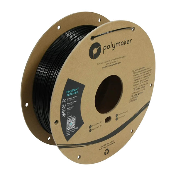 Polymaker PolyMax Tough PETG-ESD filament 1.75 mm Black 0.5 kg PB03001 DFP14300 - 1