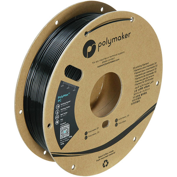 Polymaker PolyMax black PC filament 1.75mm, 0.75kg DFP14086 - 1