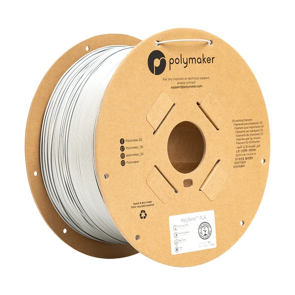 Polymaker PolyTerra PLA filament 1.75 mm Cotton White 3 kg PA04008 DFP14353 - 1