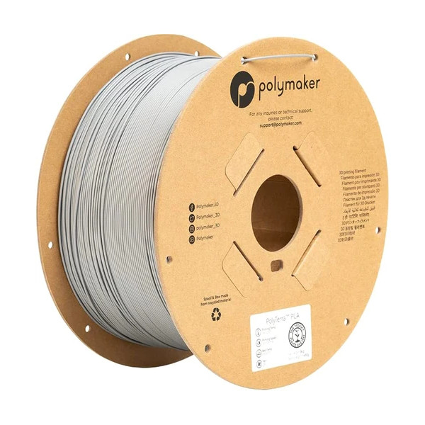 Polymaker PolyTerra PLA filament 1.75mm Fossil Grey 3 kg DFP14354 - 1
