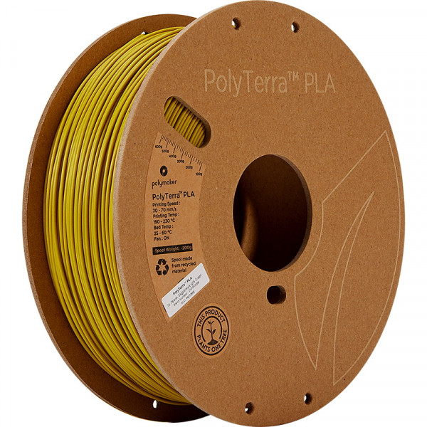 Polymaker PolyTerra army light green PLA filament 1.75mm, 1kg 70958 DFP14232 - 1