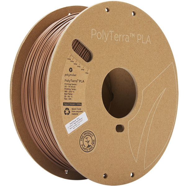 Polymaker PolyTerra earth-brown PLA filament 1.75mm, 1kg 70907 DFP14235 - 1