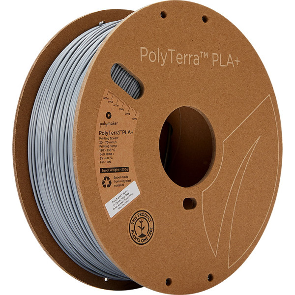 Polymaker PolyTerra grey PLA+ filament 1.75mm, 1kg PM70947 DFP14244 - 1