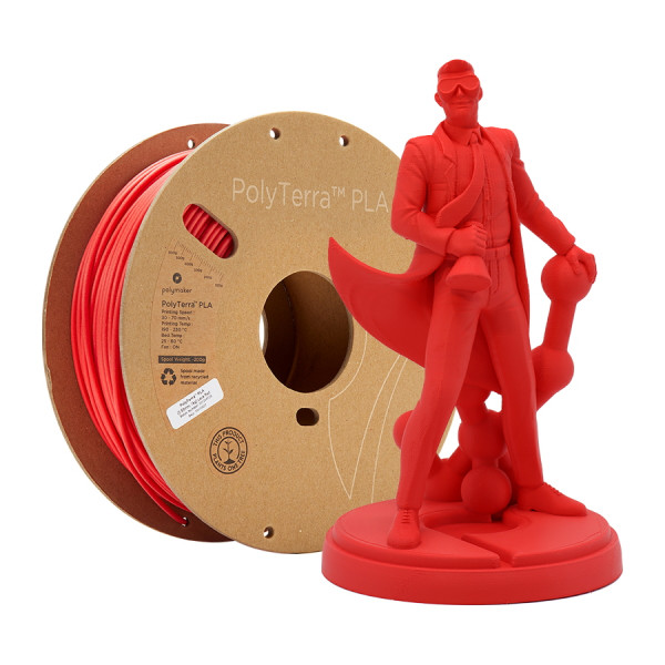 Polymaker PolyTerra lava red PLA filament 2.85mm, 1kg DFP14159 - 1