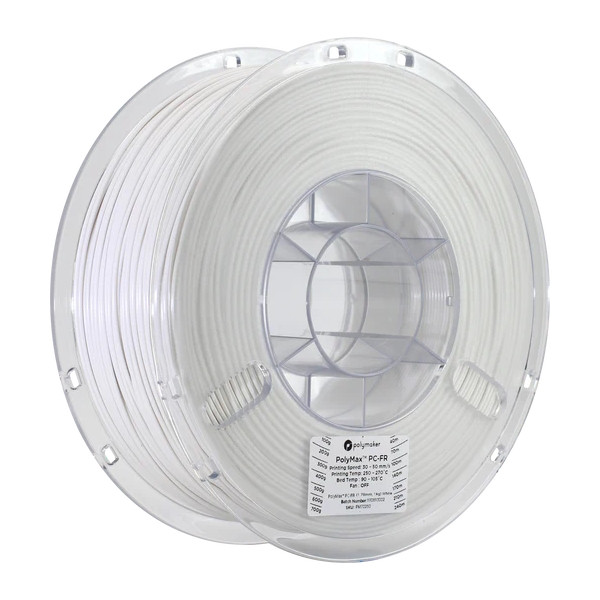 Polymaker Polymax PC-FR filament 1.75 mm White 1 kg PC03002 DFP14365 - 1