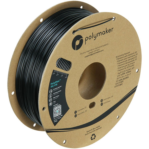 Polymaker Polymax PC-FR filament 1.75mm Black 1 kg PC03001 DFP14364 - 1