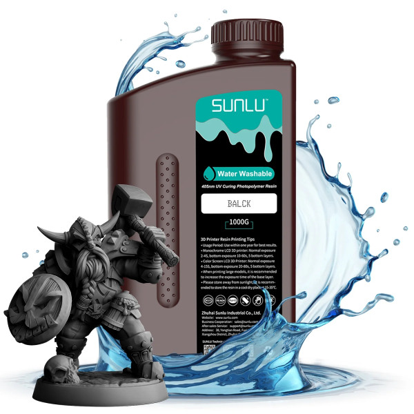 SUNLU Black Water Washable Resin 1kg  DLQ06009 - 1