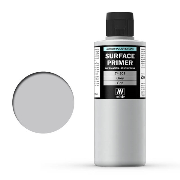 Vallejo Surface Primer grey acrylic paint, 200ml 74601 DAR01089 - 1