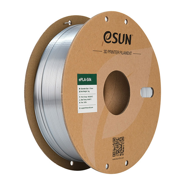 eSun PLA eSilk filament Silver 1.75mm 1kg PLA-SK175S1P1 DFE20203 - 1