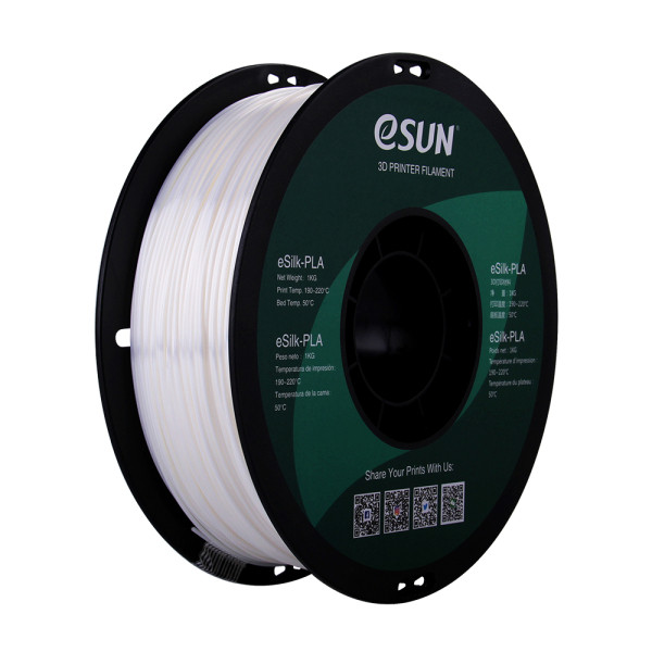 eSun PLA eSilk filament White 1.75 mm 1 kg eSilk-PLA175W1 DFE20205 - 1