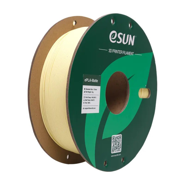 eSun ePLA-Matte filament 1.75 mm Almond Yellow 1 kg (paper spool)  DFE20257 - 1