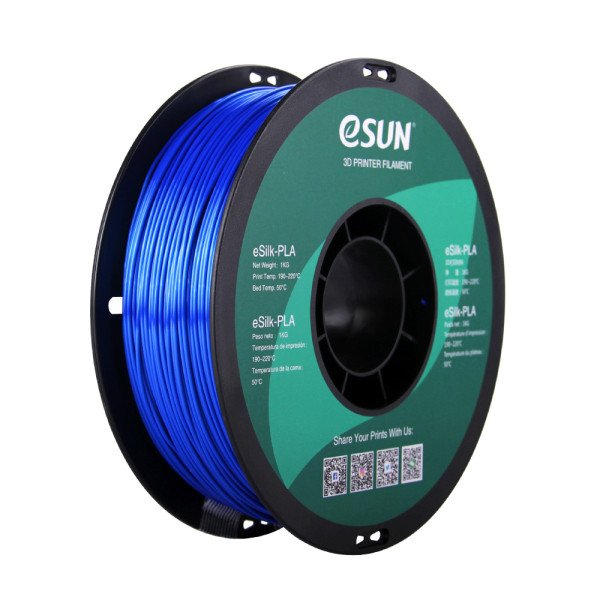eSun eSilk PLA filament Blue 1.75 mm 1 kg eSilk-PLA175U1 DFE20192 - 1