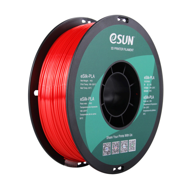 eSun eSilk PLA filament Red 1.75 mm 1 kg eSilk-PLA175R1 DFE20202 - 1