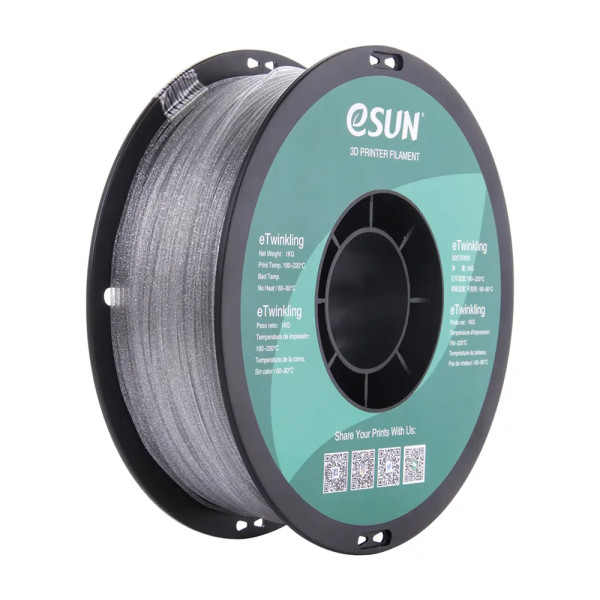 eSun eTwinkling filament 1.75 mm Silver 1 kg  DFE20271 - 1