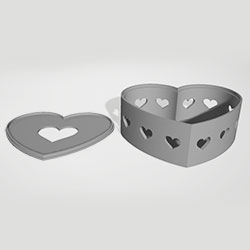 heart box with lid 3D STL